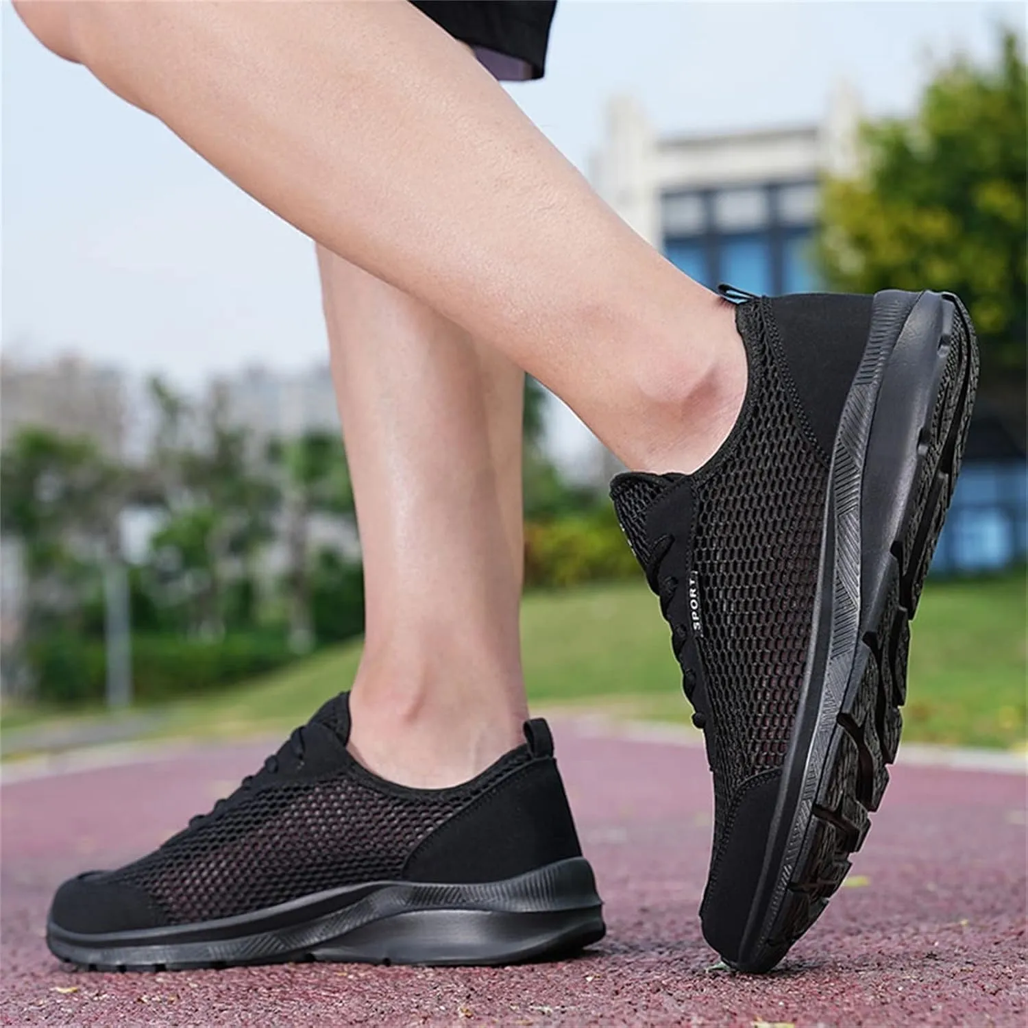 Men's Running Shoes Casual Walking Shoes Fashion Sneakers Mesh Workout Sports Shoes Lightweight Breathable Work Shoes