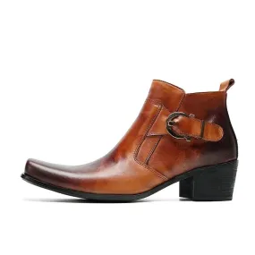 Metal Buckle Ankle Boots