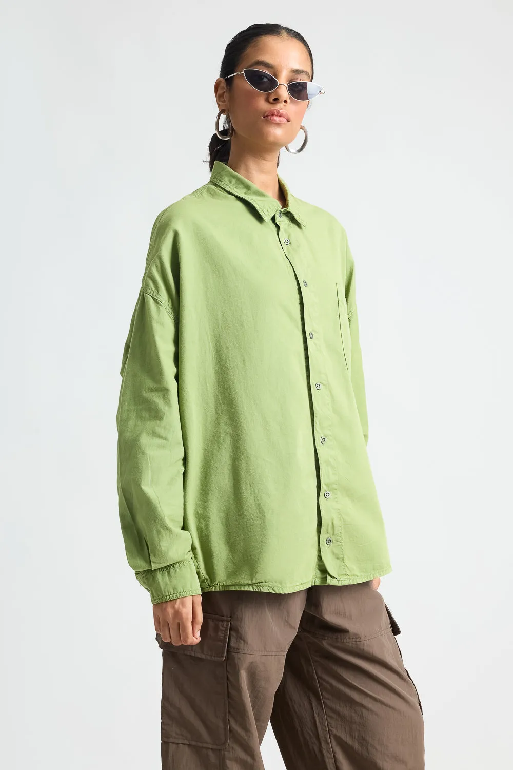 Mossy Green Pop Shirt