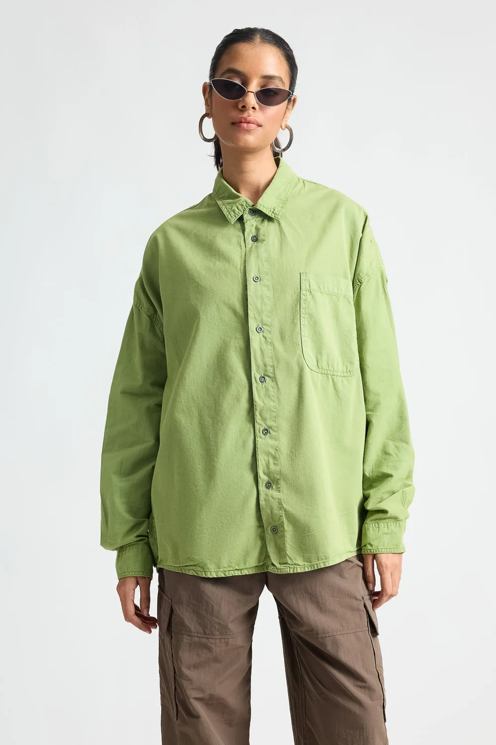 Mossy Green Pop Shirt