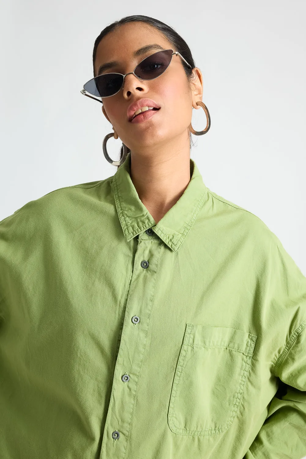 Mossy Green Pop Shirt