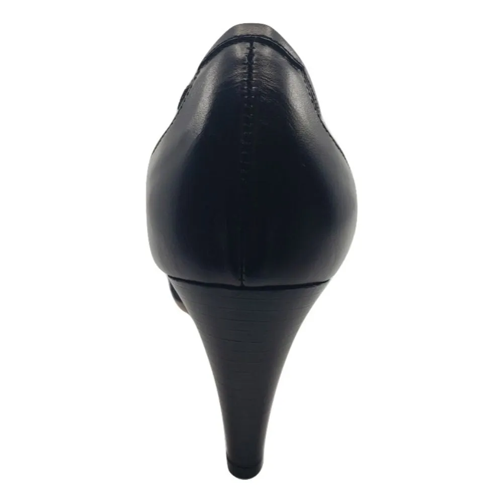Onello Tes Black Linen and Leather Amalfi Pumps
