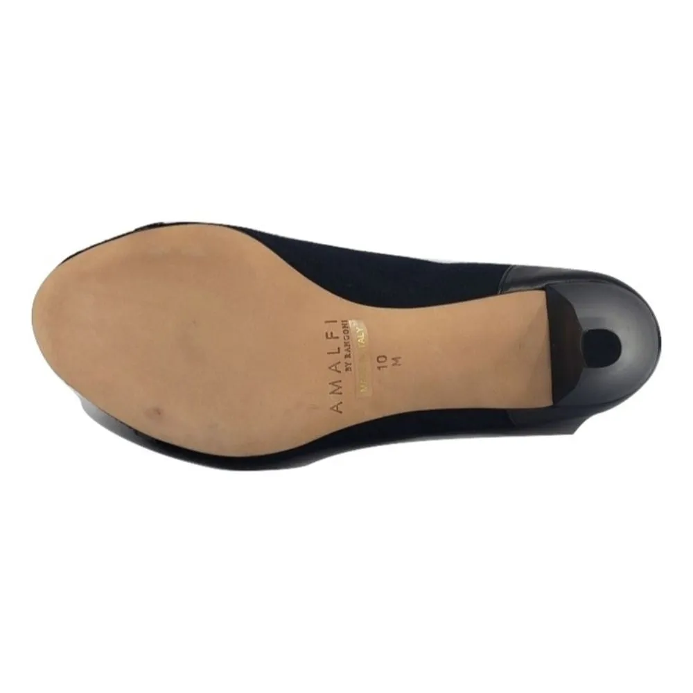 Onello Tes Black Linen and Leather Amalfi Pumps