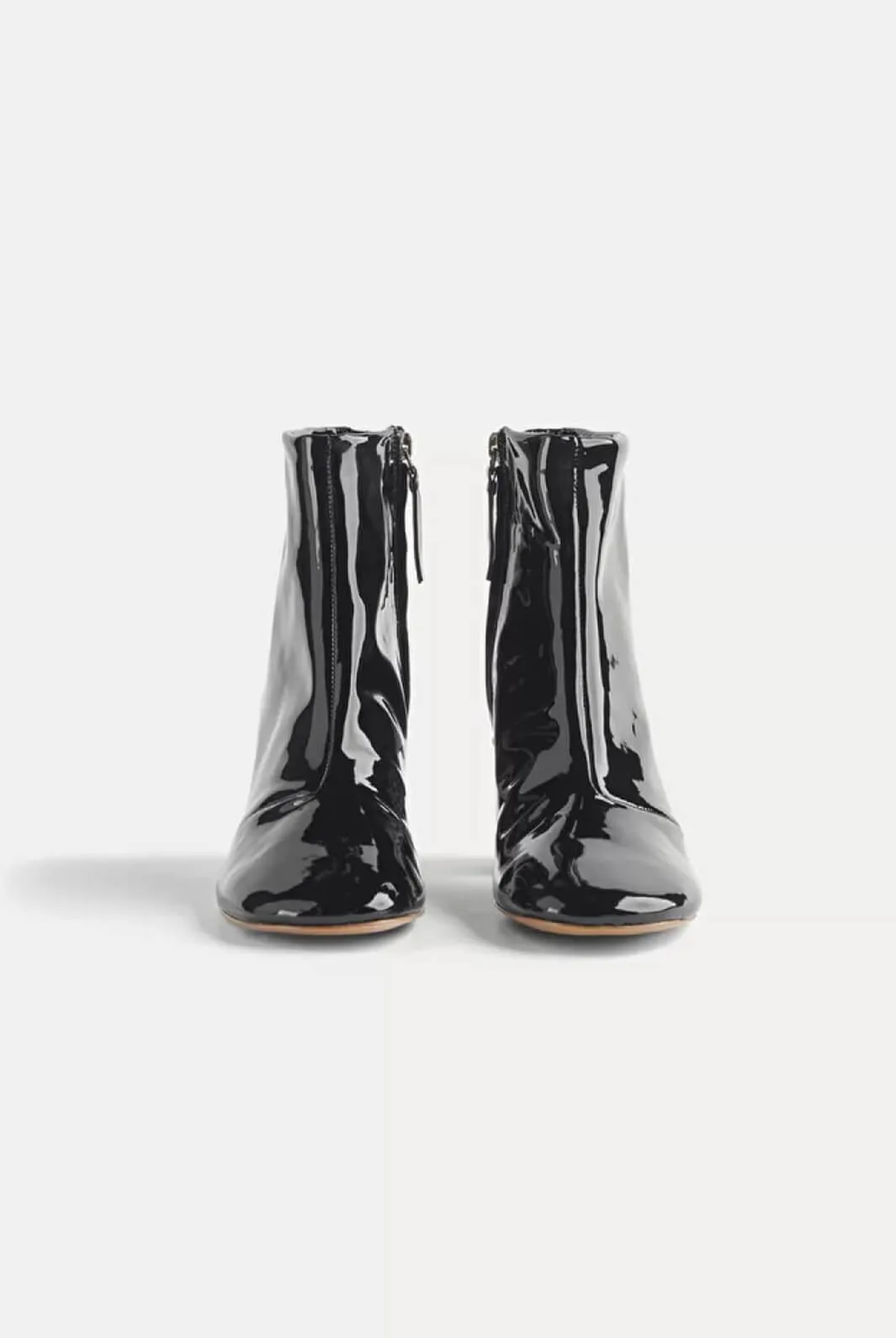 Patent-leather ankle boot