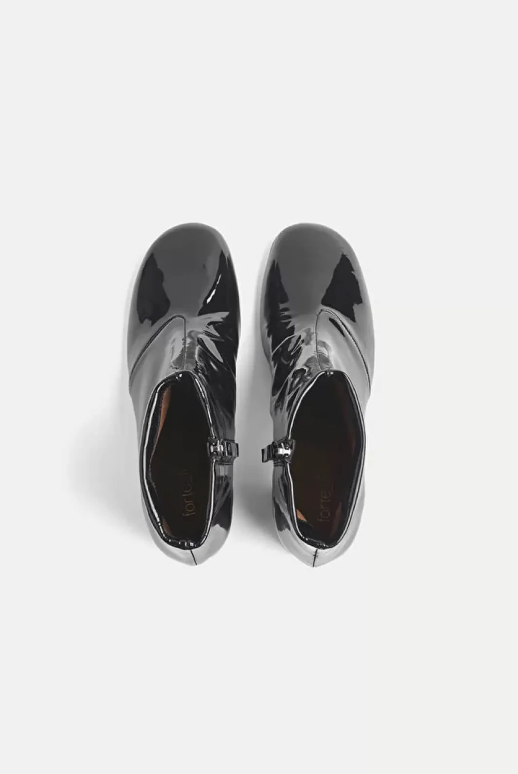 Patent-leather ankle boot