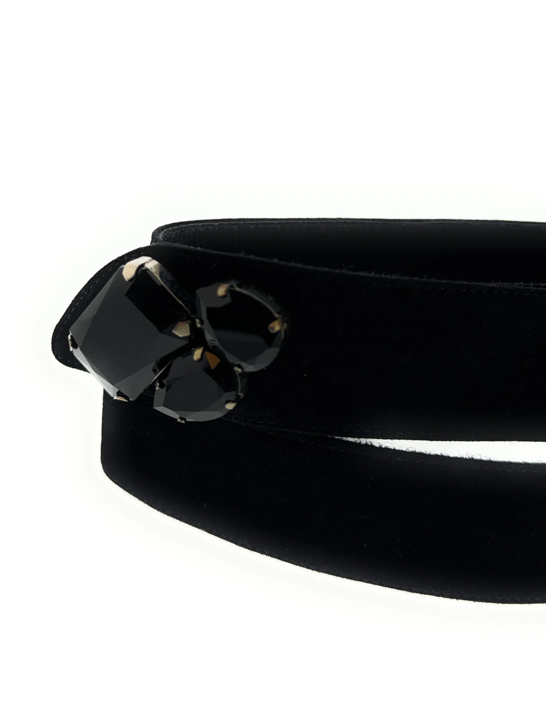 Prada Black Suede Embellished Footwear Accessory