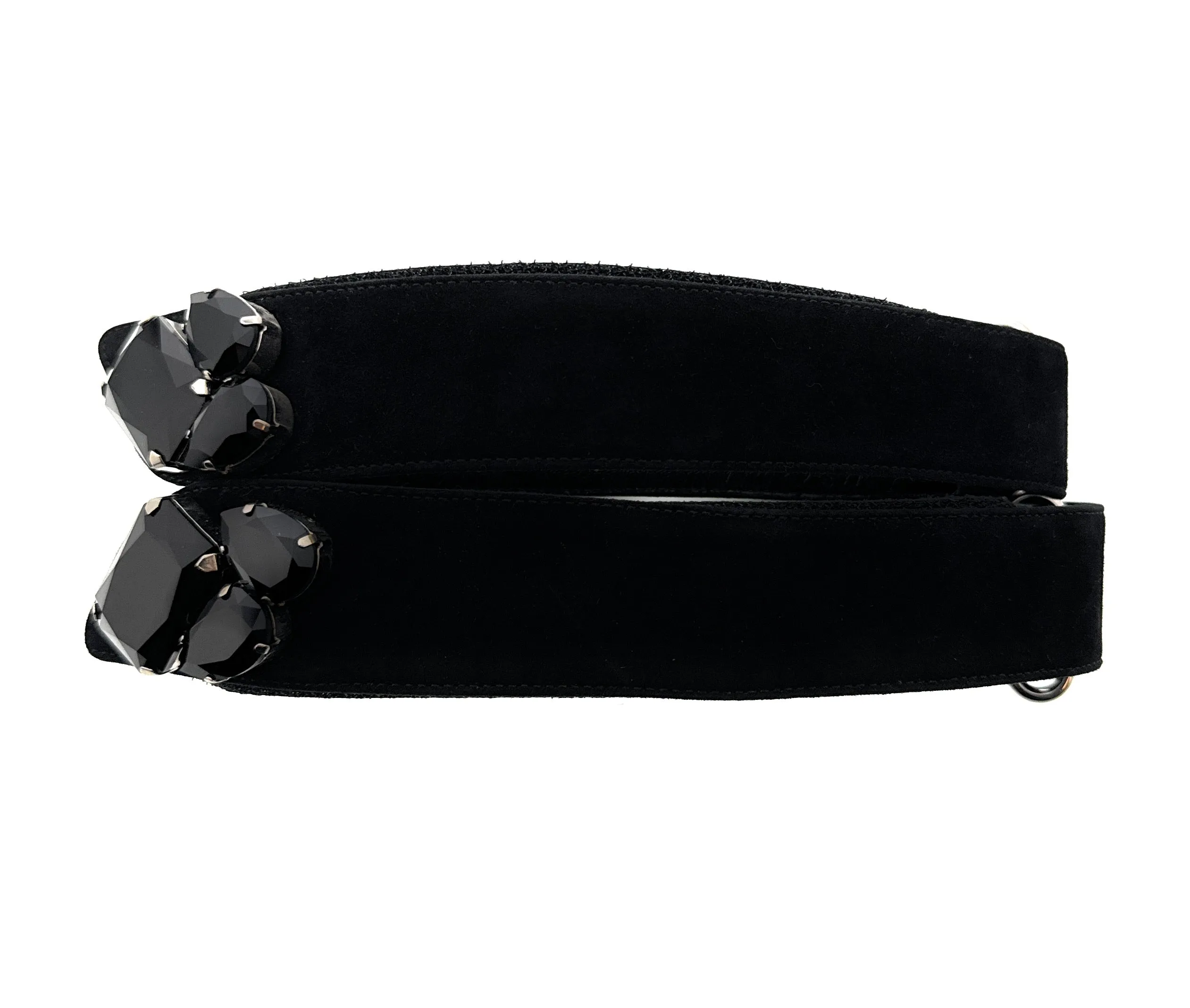Prada Black Suede Embellished Footwear Accessory