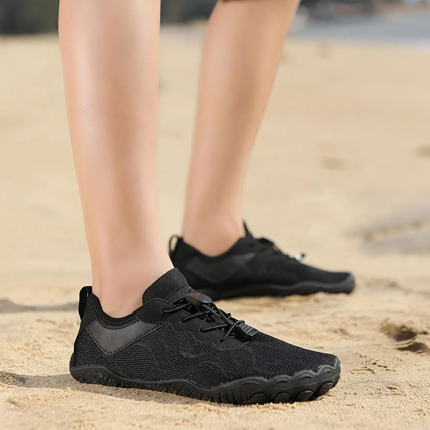Smoneyful Womens Barefoot Wide Toe Box Breathable Healthy Non Slip Zero Drop Water Beach Walking Hiking Sneakers Footwear