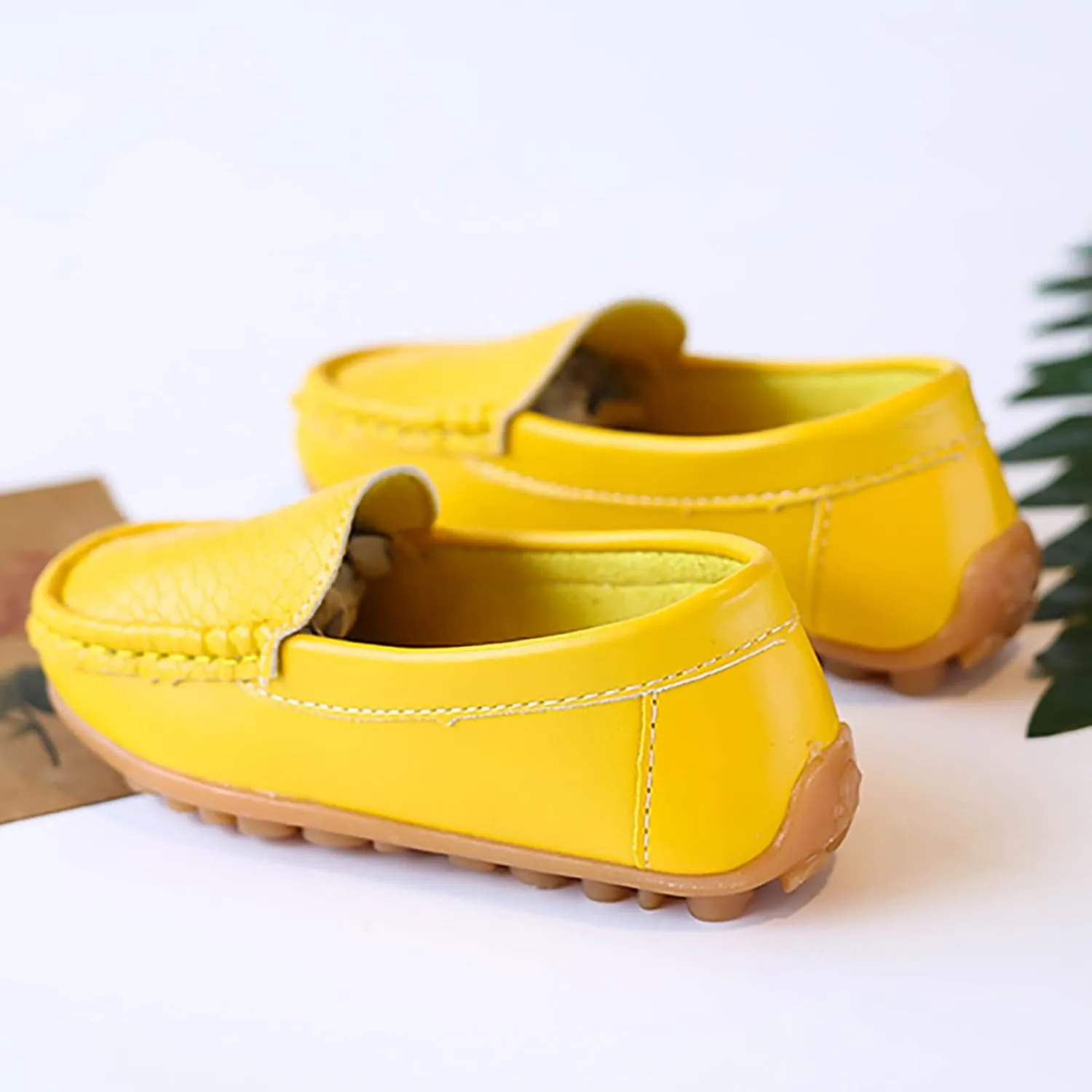 Toddler Boys Little Girls Loafers Soft Slip On Flat Casual Shoes Boat Shoes Casual Shoes Rubber Leather Shoes