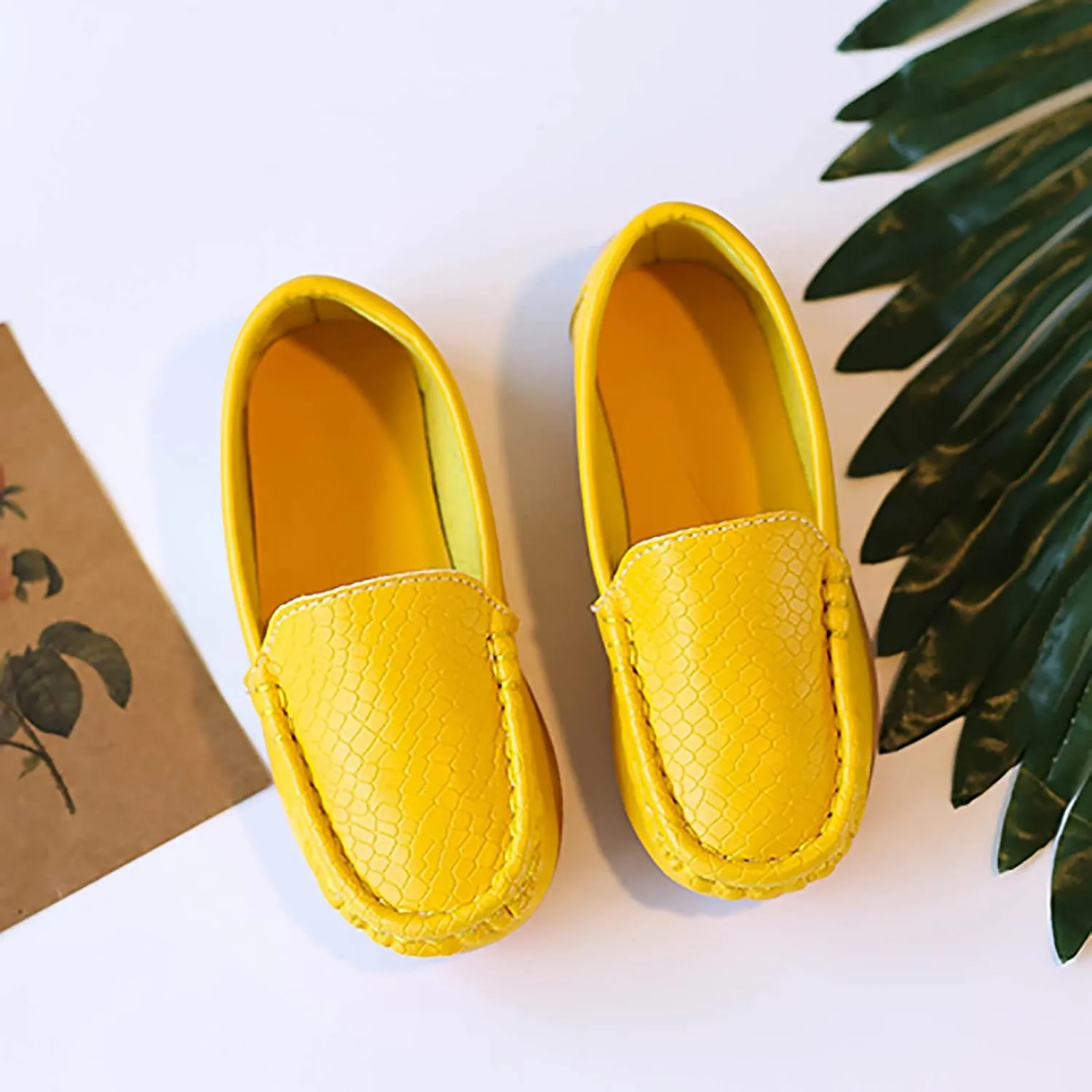 Toddler Boys Little Girls Loafers Soft Slip On Flat Casual Shoes Boat Shoes Casual Shoes Rubber Leather Shoes