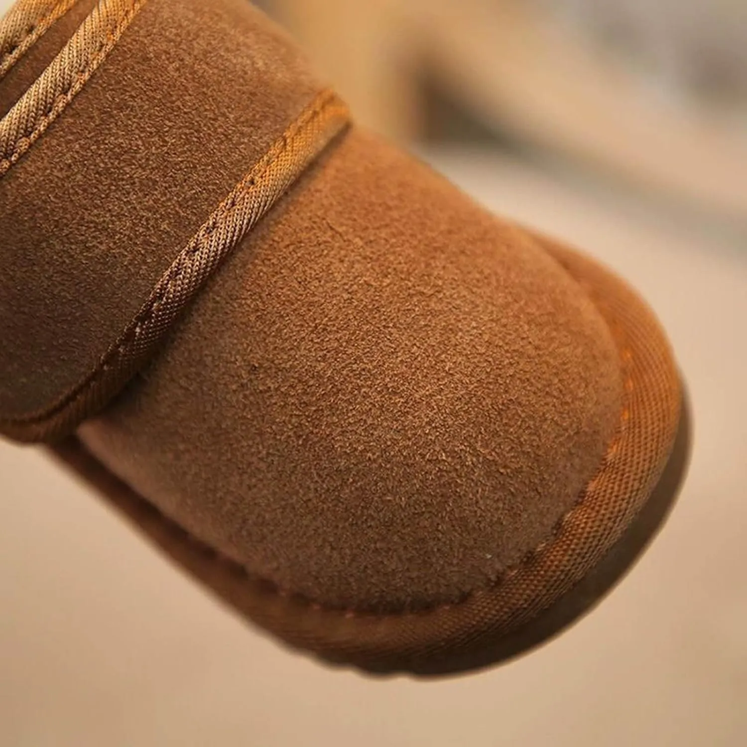 Toddler Suede Snow Boots for Boys Girl Faux Fur Lined Anti-Slip Ankle Winter Boots Plush Lined Slip On Shoes