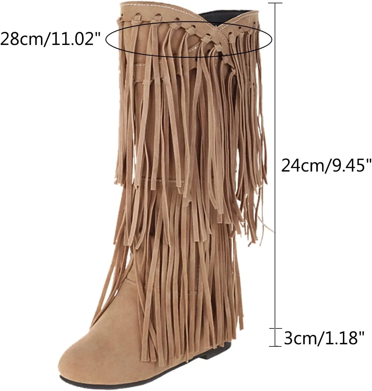 White Cowgirl Boots Tassel Cowboys Thigh High Boots Suede Flat Knee High Boots Mid Calf Tall Long Bootie