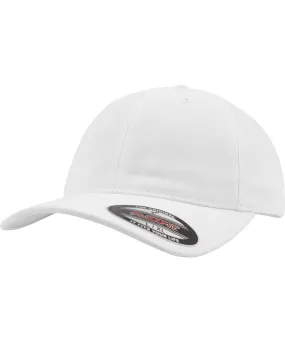 White - Flexfit garment washed cotton dad hat (6997)