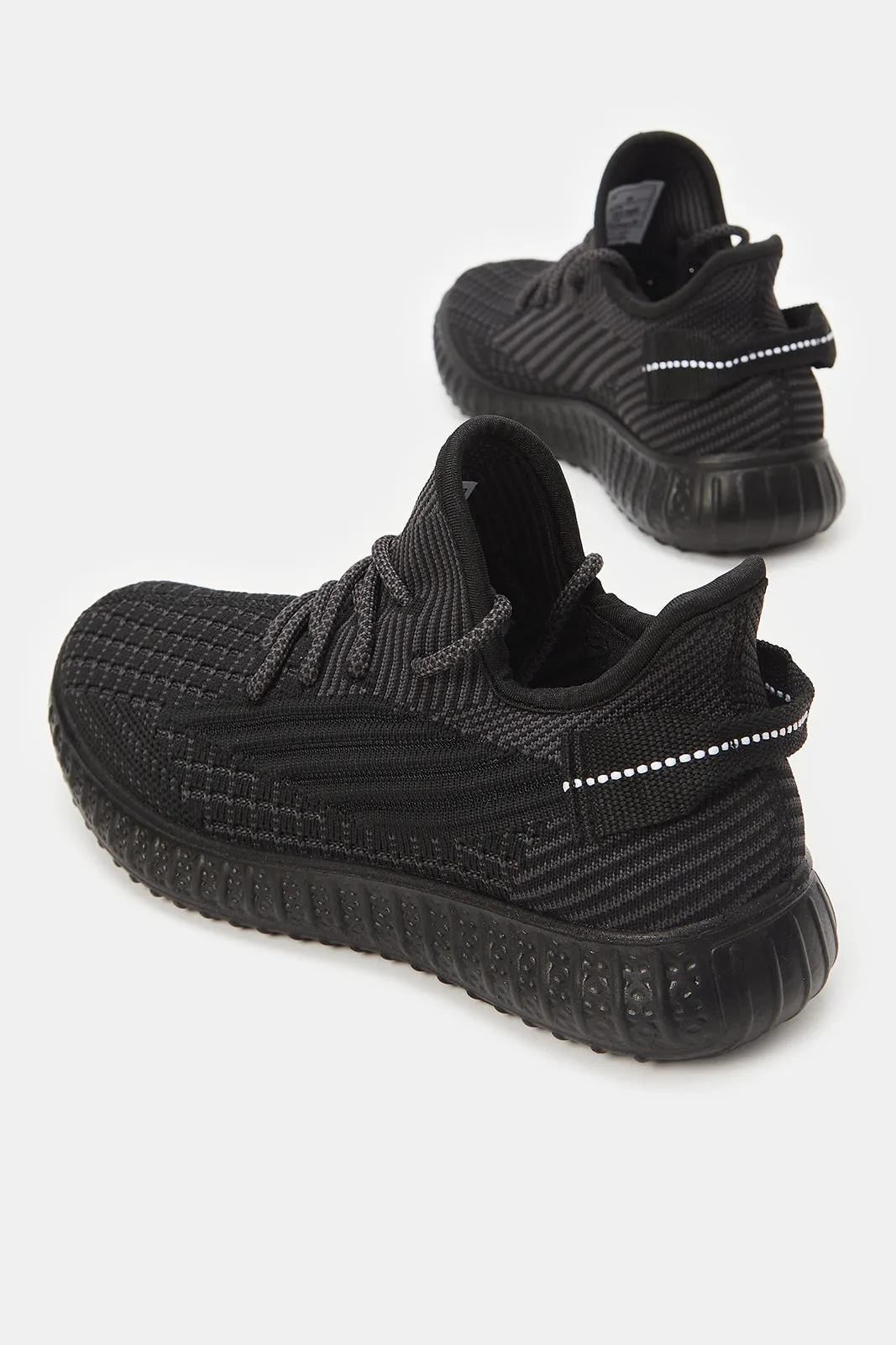 Women Black Fly Knit Sneakers