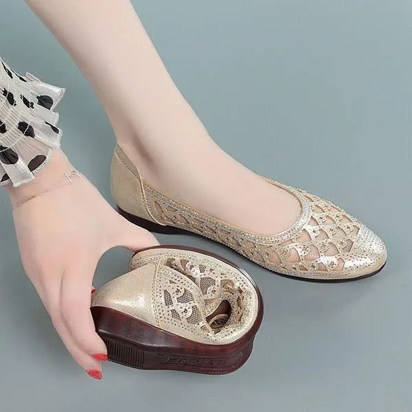 Women's Flat Pointed Toe Mesh Ballet Flats 03208932C