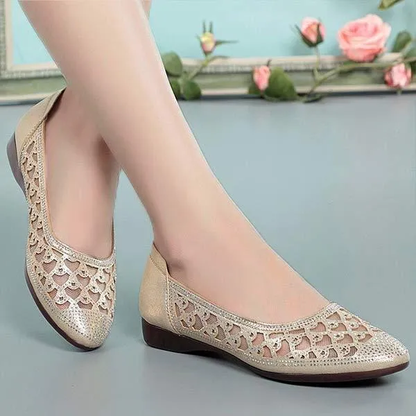Women's Flat Pointed Toe Mesh Ballet Flats 03208932C