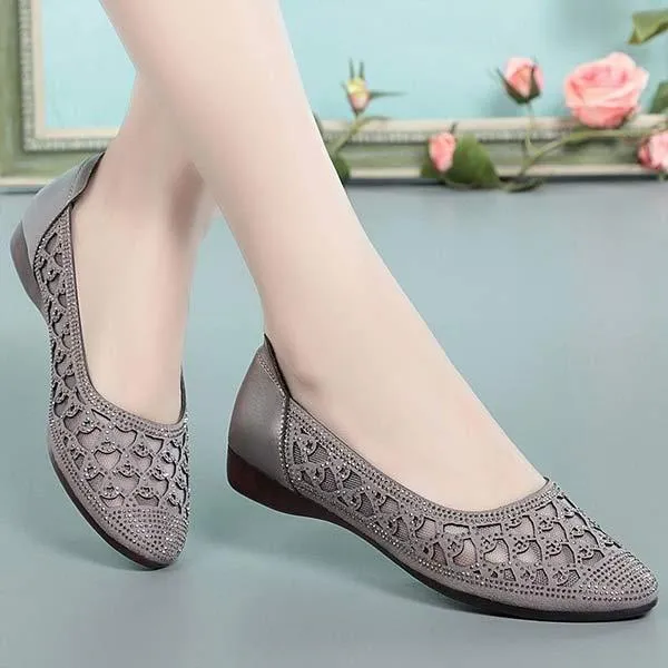 Women's Flat Pointed Toe Mesh Ballet Flats 03208932C