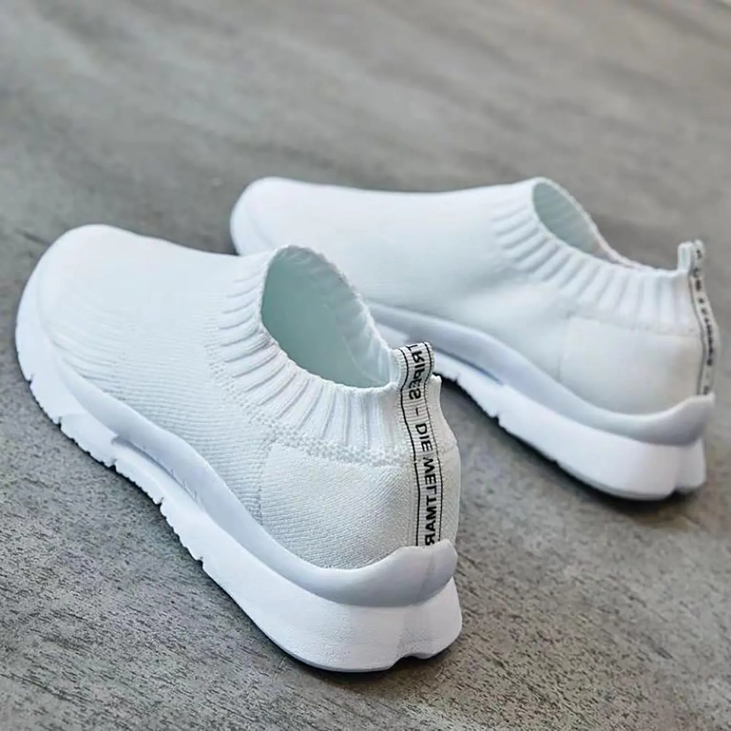 Womens Slip On Walking Shoes Lightweight Breathable Non Slip Womens Tennis Shoes High Top Woman Shoes Casual Women's Fashion Sneakers White Tennis Shoe Cross Trainer Shoe