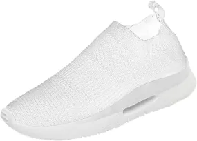 Womens Slip On Walking Shoes Lightweight Breathable Non Slip Womens Tennis Shoes High Top Woman Shoes Casual Women's Fashion Sneakers White Tennis Shoe Cross Trainer Shoe
