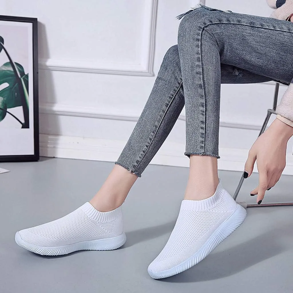Women's Sneakers in White in Wide Width Gym Shoes Men Men's Casual Dress Sneakers Round Toe Slip On Casual Womens Loafers Comfortable Women's Fashion Sneakers