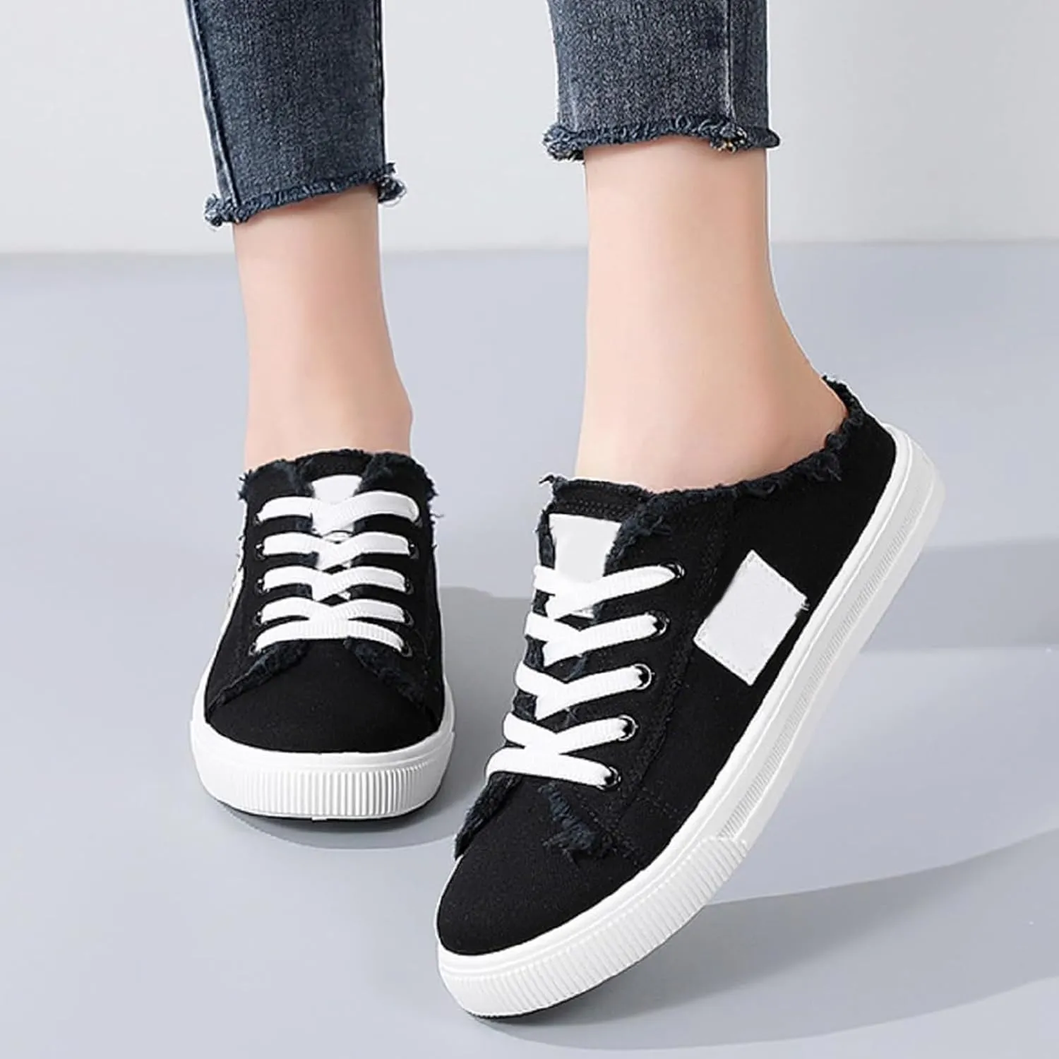 Women's White Canvas Shoes Casual Tennis Shoes Casual Sports Preppy Flat Sneakers Classic Comfortable Clipper Sneakers Low Top Walking Shoe